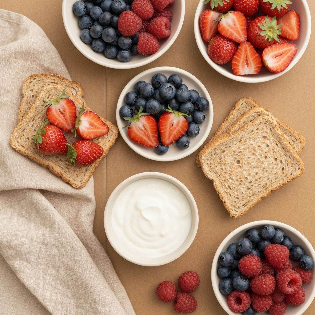 Gesundes Frühstück mit natürlichen Produkten